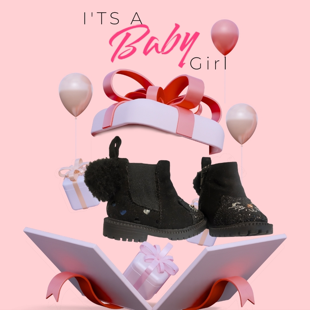 💗Cute Sparkle✨️ pom poms Boots💗✨️🐱